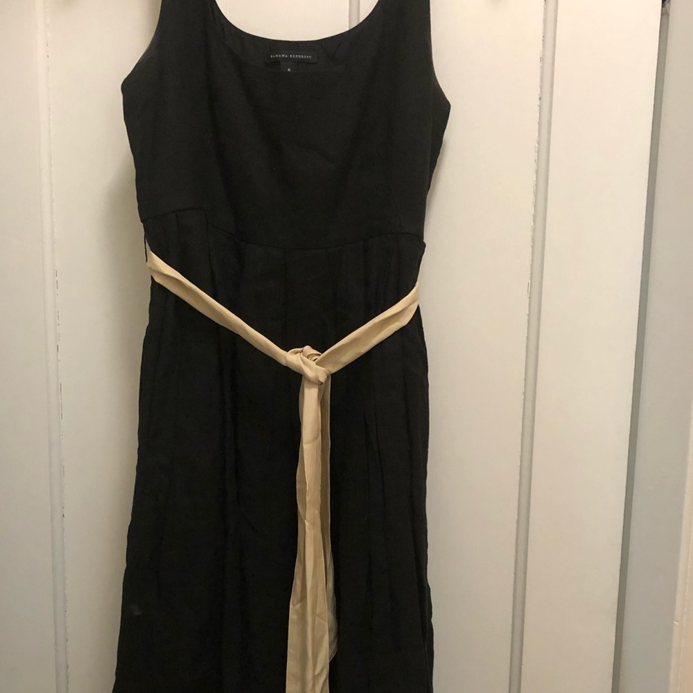 Black linen dress